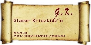 Glaser Krisztián névjegykártya