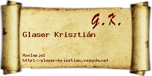 Glaser Krisztián névjegykártya